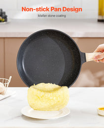19 Piece Pots And Pans Set Granite Nonstick Kitchen Cookware Induction Black