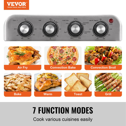 7-in-1 Air Fryer Toaster Oven – 1800W Convection Power with 360° Hot Air Circulation