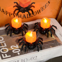 1~10PCS Halloween Decorations LED Candle Light Plastic Spider Pumpkin Lamp for Home Bar Haunted House Halloween Party Decor