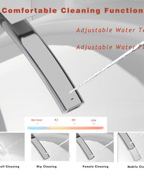 Unique Smart Toilet with Built-In Bidet – One-Piece Intelligent Toilet with Auto Open/Close Seat, Warm Water, Dryer & LED Display (Grey)