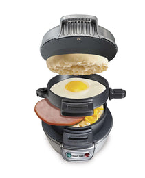 3-in-1 Compact Breakfast Station – 600W Hamburger Maker, Sandwich Press & Fried Egg Toaster