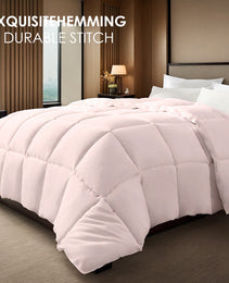 Pink Oversized Plump Thick Duvet Enhanced Warmth With Skin-friendly Comfort. Perfect For Cozy Bedrooms And Luxury Hotels. Fits Single Double Beds. Machine Washable. Ideal Christmas Gift.