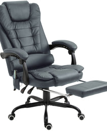 7-Point Vibrating Massage Office Chair High Back Massaging Office Desk Chair with Lumbar Support, Footrest, Blue