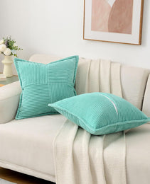 Corduroy Pillow Covers Super Soft Boho Striped Pillow Covers Broadside Decorative Textured Christmas Throw Pillows For Couch Cushion Livingroom