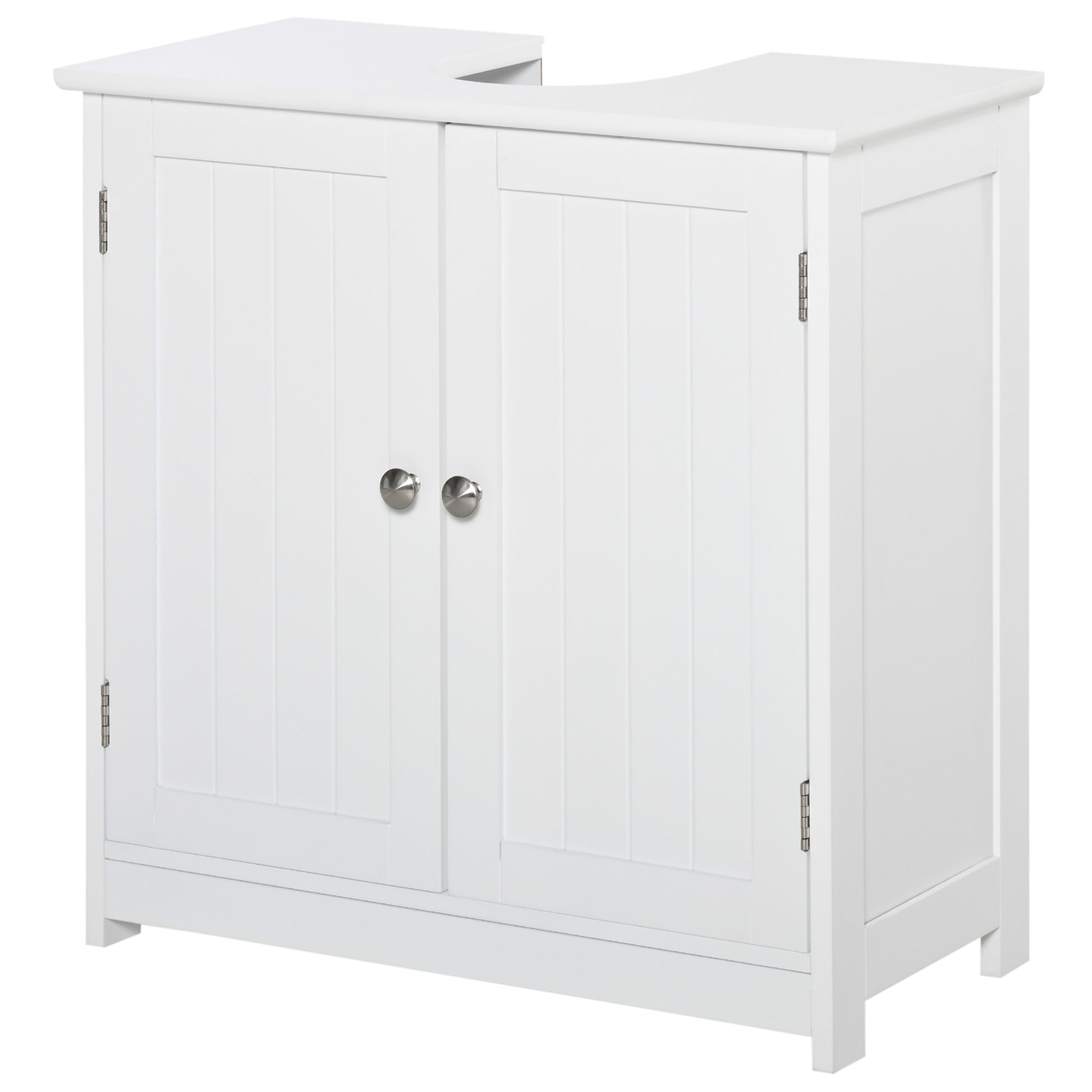 Bathroom Vanities, Bathroom Sink Cabinets with U-Shape Cut-Out and Adjustable Internal Shelf, White