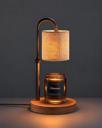 Electric Candle Warmer Lamp Black, Candle Lamp Warmer with Timer, Wax Warmer Lamp for Jar Candles, Adjustable Height Candle Light Warmer with 2 Bulbs