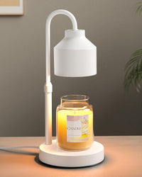 Electric Candle Warmer Lamp Black, Candle Lamp Warmer with Timer, Wax Warmer Lamp for Jar Candles, Adjustable Height Candle Light Warmer with 2 Bulbs