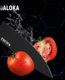 8 Inch Chef Knife Japanese Chef's Knife 7Cr17MoV High Carbon Steel Japanese Knife Full Tang G10 Handle Black Titanium Coated Blade Professional Cooking Knife Kitchen Knife