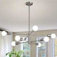 Modern Chandeliers for Dining Room, Black and Gold Chandelier Ceiling Light Fixture 6-Light Sputnik Chandeliers Mid Century Chandeliers for Living Room,Kitchen Island,Bedroom,Foyer
