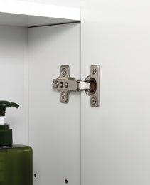 Wall Mounted Mirror Cabinet, Bathroom Medicine Cabinet with Mirror, 3 Doors and Adjustable Shelves, White