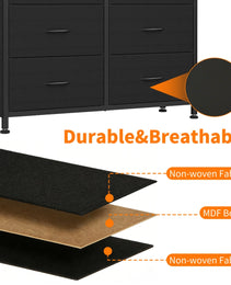 10-Drawer Dresser With Side Pocket & Hooks, Storage Cabinet With Wood Top For Bedroom Closet Organization