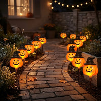 5pcs Pack Solar Powered Outdoor Pumpkin Lights Halloween Fall Waterproof Decorations Garden Lanterns for Lawn Yard Path Party