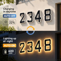 9/6.7/4.7In Solar-Powered Illuminated Outdoor Address Signs - IP54 Waterproof Auto On/Off LED House Numbers Plaque,Modern Farmhouse Home Decor, DIY Personalized Exterior Door Addressing Accessory