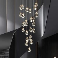 Modern Hall LED Chandeliers Luxury Villa Staircase Crystal Chandeliers Attic Hotel Lighting Fixtures Home Decor Chandeli