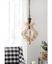 Farmhouse Chandelier, Dilapidated White Chandelier French Country Wood Chandelier