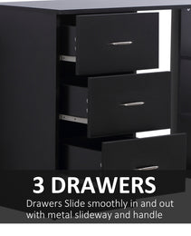 47" Home Office Computer Desk Bookcase Combo, Writing Table Workstation with 3 Drawer and Storage Shelf - Black
