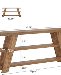 Slim Storage Side Table,3-Tier Console Table,Sofa Table