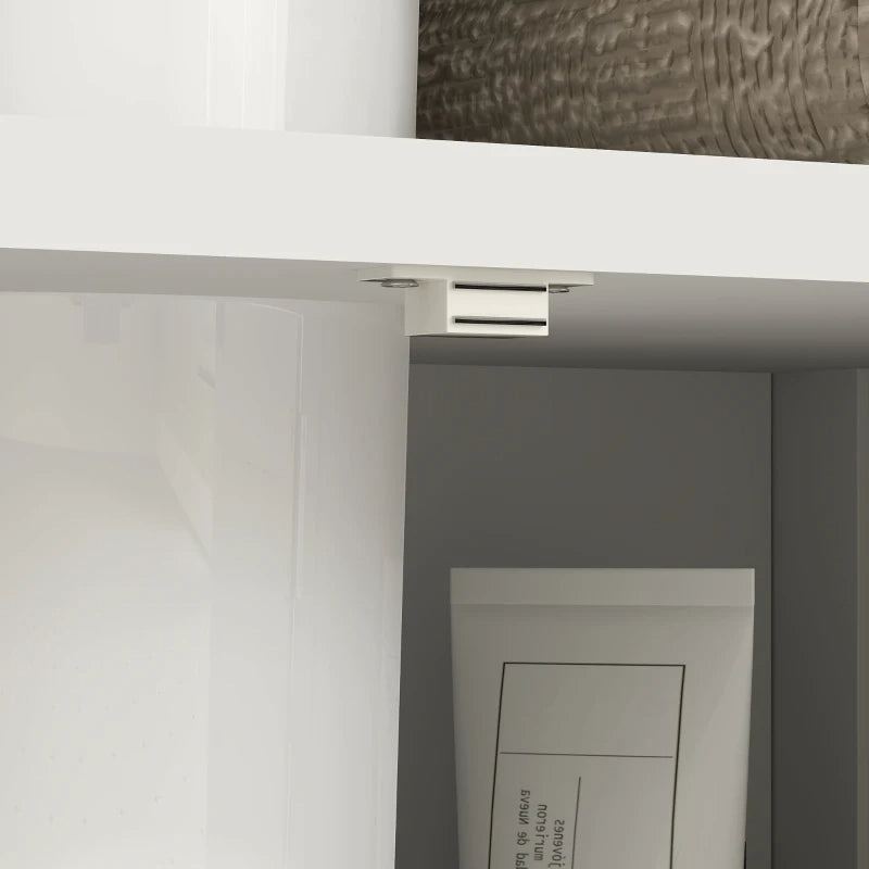 Kleankin Pedestal Sink Storage Cabinet, Bathroom Under Sink Cabinet With 2 Doors And Open Shelf, Bathroom Vanity, White