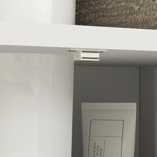 Kleankin Pedestal Sink Storage Cabinet, Bathroom Under Sink Cabinet With 2 Doors And Open Shelf, Bathroom Vanity, White