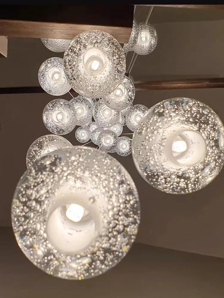Modern Spiral Staircase Chandelier 2026 Glossy LED Light Crystal Ball Chandelier Indoor Ceiling Lighting Bedroom Restaurant Lamp