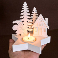 Christmas Decor Star Candle Holder Silicone Mold DIY Christmas Tree Angel Elk Santa Claus Candlestick Plaster Resin Craft Molds