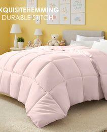 Pink Extra Large Plump Thick Duvet - Bohemian-style Checkered Quilting With Enhanced Warmth And Skin-friendly Comfort. Machine Washable, Hotel-grade Luxury For Bedrooms. Premium Comforter