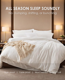 White & Pink Oversized Duvet Cover Set Includes 1 Duvet Cover & 2 Pillowcases. Premium Breathable Fabric, Hotel-grade Minimalist Design. Versatile For Bedrooms And Guesthouses. Perfect Christmas Gift.