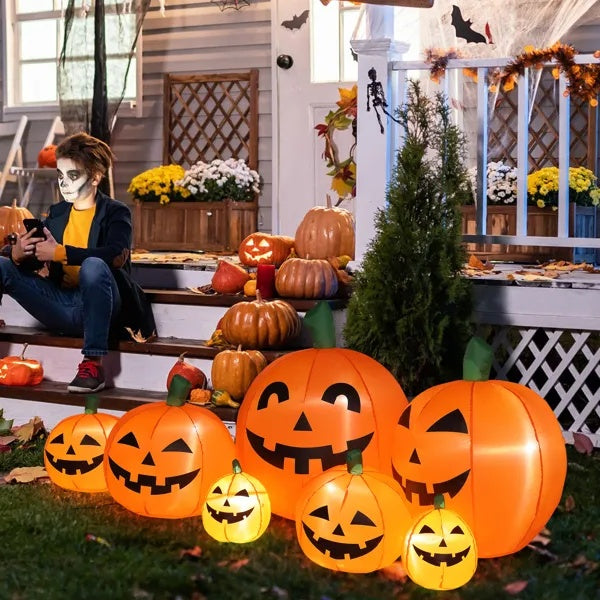 LED String Lights 7pcs Pumpkin Inflatable Halloween Decoration - CJDS - FC
