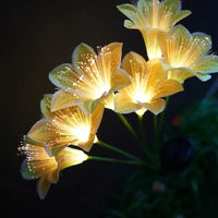 Solar Lily Flower Garden Stake Lights, Warm White IP65 Waterproof  Pathway Lights for Wedding Party Outdoor Patio Yard Decor
