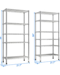 62.9''W Adjustable Storage Shelves NSF Wire Shelving Unit Multiple Rows Shelving For Storage Rack Shelves For Storage Heavy Duty Garage Shelf Pantry Shelves Kitchen Shelving,