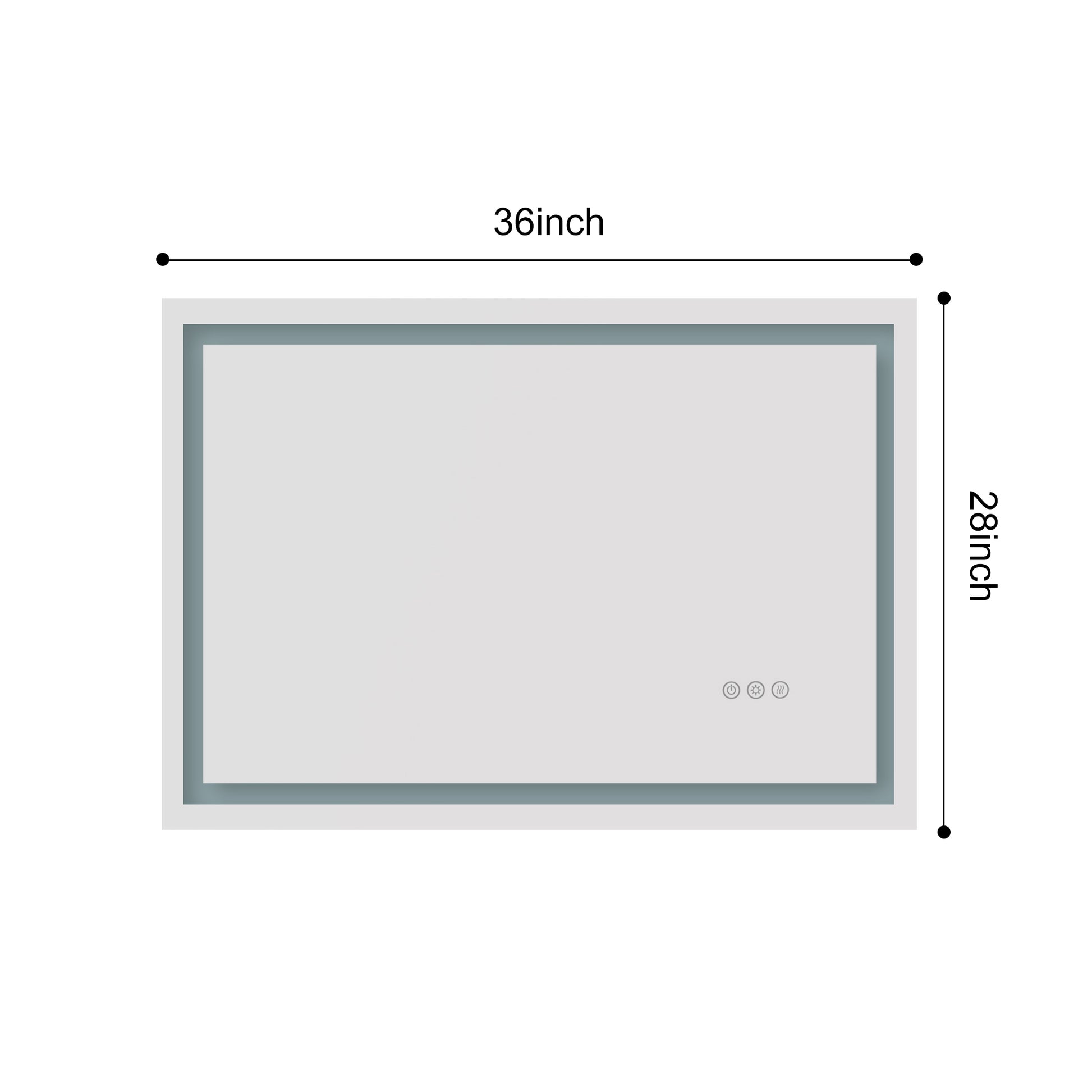 36x28 Inch LED Bathroom Mirror
