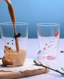 Creative Cute Cat Paws Glass Tiger Paws Mug Office Coffee Mug Tumbler Personality Breakfast Milk Porcelain Cup Gift
