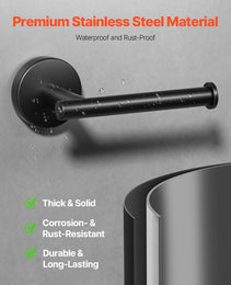 Toilet Paper Holder, Fits Mega Rolls Size, Premium Stainless Steel Rustproof Material, Wall Mounted With Screws, Toilet Roll Tissue Holder For Bathroom, Washroom, Kitchen, Matte Black