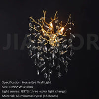Modern Luxury Crystal Wall Lamp Living Room Bedroom Bedside Lamp Background Wall Villa Home Indoor Lighting Decoration LED Light