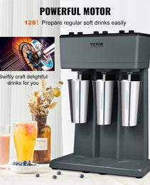 Milkshake Maker, 375W X 3 Electric Milkshake Machine, Triple Heads Drink Mixer Blender Machine, 3-Speed Milkshake Mixer With 3 X 820 Ml Stainless Steel Cups, For Commercial And Home
