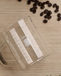 1 PCS Transparent Tape With High Borosilicate Glass Cup, Coffee Cup, Coffee Sharing Cup With Scale Identification
