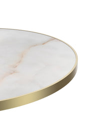Round Modern Dinning Table 31.5 Inches Bistro Table Tulip Table With Faux Marble Top,Easy Assemble,Sturdy Metal Frame Diameter