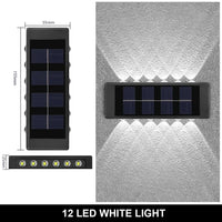 LED Solar Light Outdoor Waterproof Solar Wall Lamp Up and Down Luminous Lighting for Garden Fence Decor Solar Powered Wall Lamp