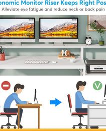 63 Inch Computer Desk With File Drawer Cabinet, Ergonomic Office Desk With Monitor Stand, Computer Table With Printer Space, Wood PC Table Workstation Desk