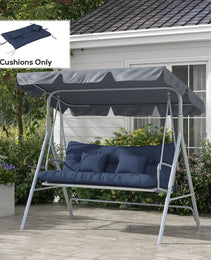 59" Tufted Bench Cushions & Throw Pillows, Replacement Bench Seat Pad, Back & 2 Pillows for Outdoor Furniture, Navy Blue