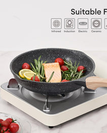 JEETEE 8 Inch Nonstick Frying Pan, Stone Coating Cookware, Nonstick Omelette Pan With Heat-Resistant Handle, Induction Skillet For Eggs