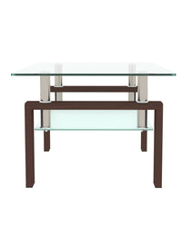 Rectangle Glass Coffee Table, Clear Coffee Table, Modern Side Center Tables For Living Room, Living Room Furniture