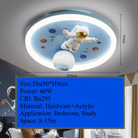 Ceiling Lights Kids Room Astronaut Boy Girl Bedroom Chandelier Princess Spaceman Rocket Rabbit Children's Lamps Home-appliance
