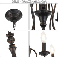 Vintage Orb Oil Rubble Black Chandelier for Dining Room