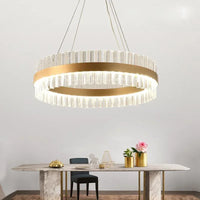 Nordic Modern Crystal Ring Chandelier K9 Crystals Led Lights Pendant Lamps Luminaire Kitchen Home Decor Indoor Lighting Fixtures