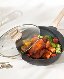 17 Piece Pots And Pans Set Granite Nonstick Kitchen Cookware Induction Black