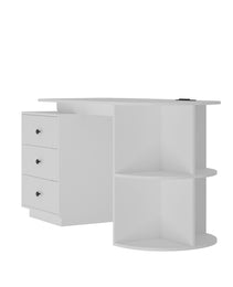 Modern Home Office Table,Expandable Desk With Storage Drawers & Open Shelf,Computer Desk With Hutch & Bookshelf,Wood Executive Desk Teens Student Desk Writing Laptop Home Office Desk