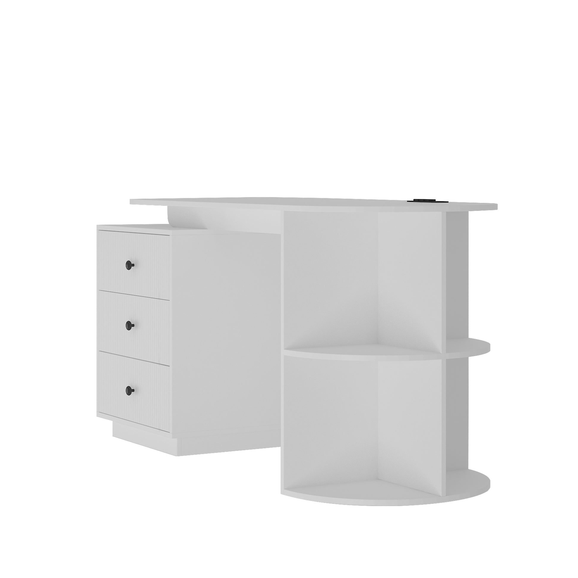 Modern Home Office Table,Expandable Desk With Storage Drawers & Open Shelf,Computer Desk With Hutch & Bookshelf,Wood Executive Desk Teens Student Desk Writing Laptop Home Office Desk