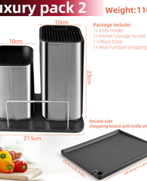 Stainless Steel Knife Holder with Drainable Design – Chopping Board & Knife Storage Rack
