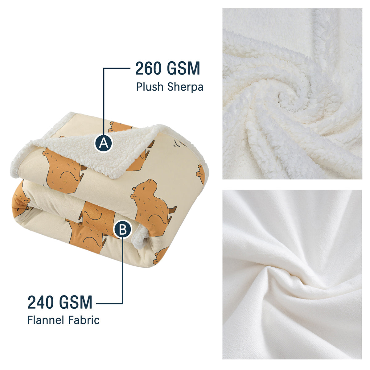Capybaras Blanket Gift For Girls Boys Kids Animals Lovers Soft Blankets Cutes Capybara Cozy Throws, Capybaras Blanket For Couch Sofa Bedroom Camping Travel